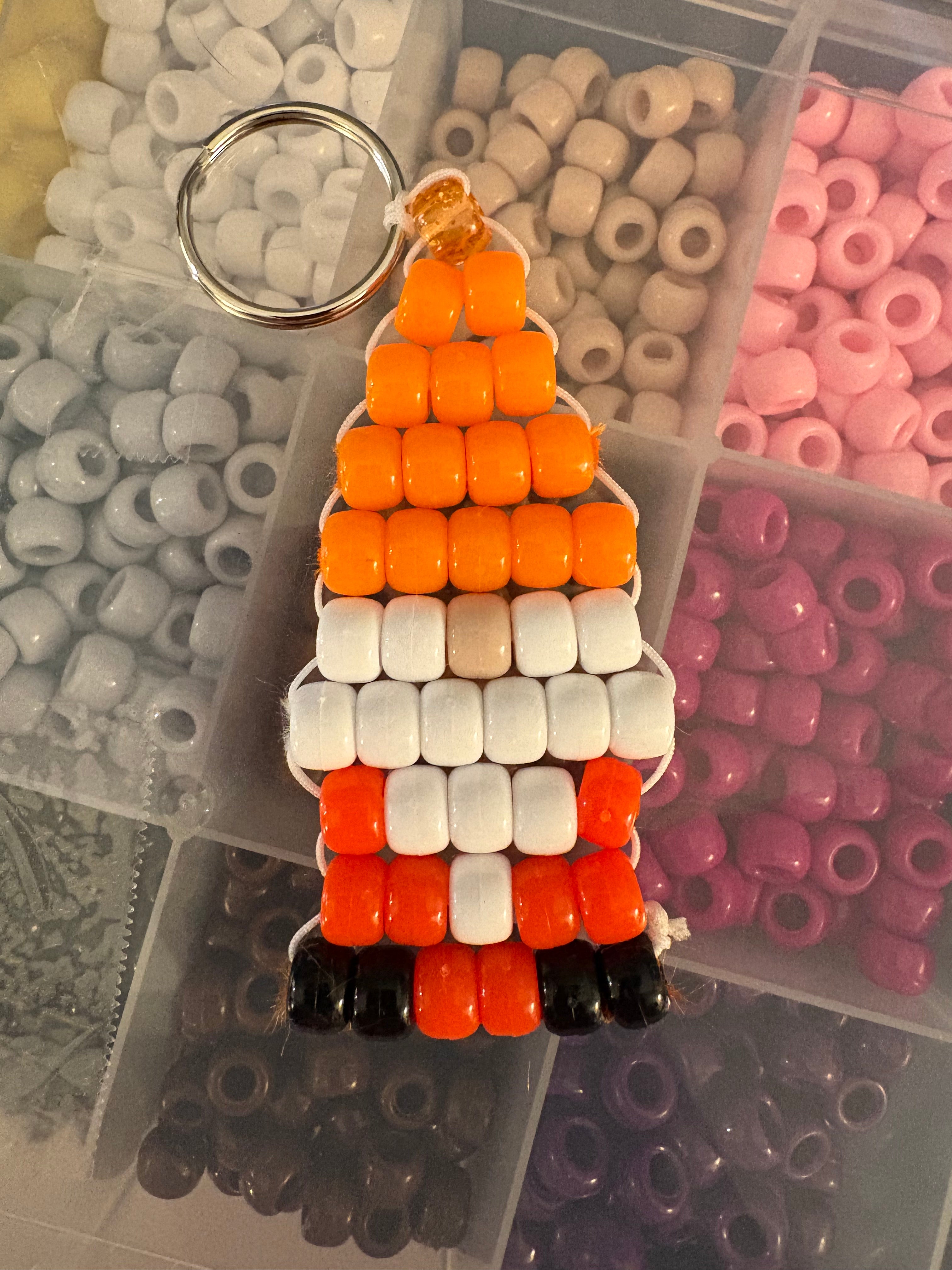 Yellow beaded gnome keychain