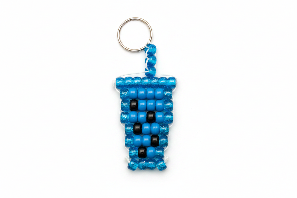Blue Boba Tea Keychain