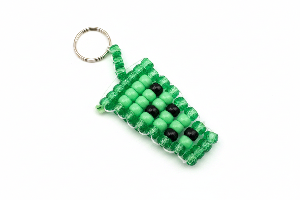 Green Boba Tea Keychain